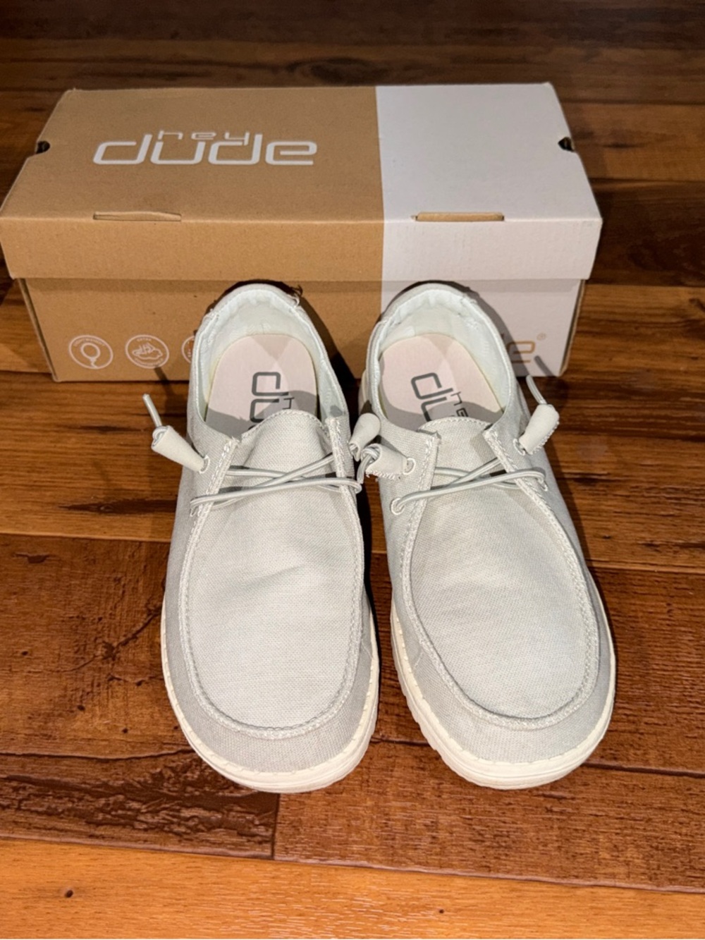 Hey Dude Wendy Chambray Slip-On Shoes -Light Gray